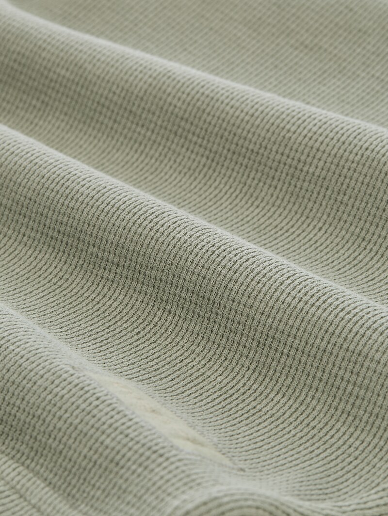 Tom Tailor Shorts mit Waffelstruktur - Greyish Shadow Olive