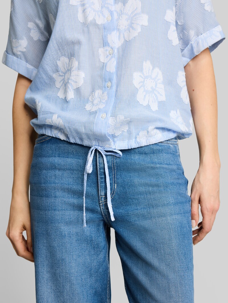 Tom Tailor Oversize Bluse mit Blumenmuster - Blue Flower Dobby
