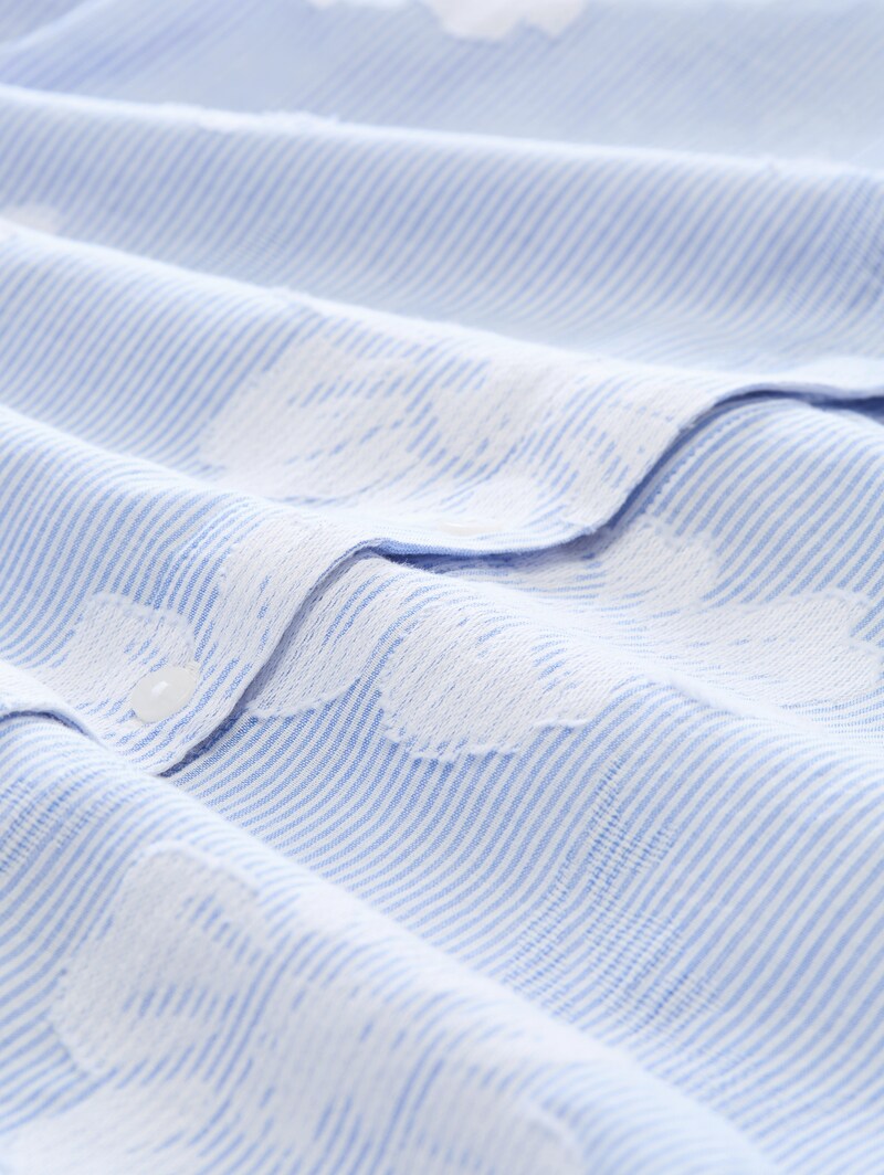 Tom Tailor Oversize Bluse mit Blumenmuster - Blue Flower Dobby