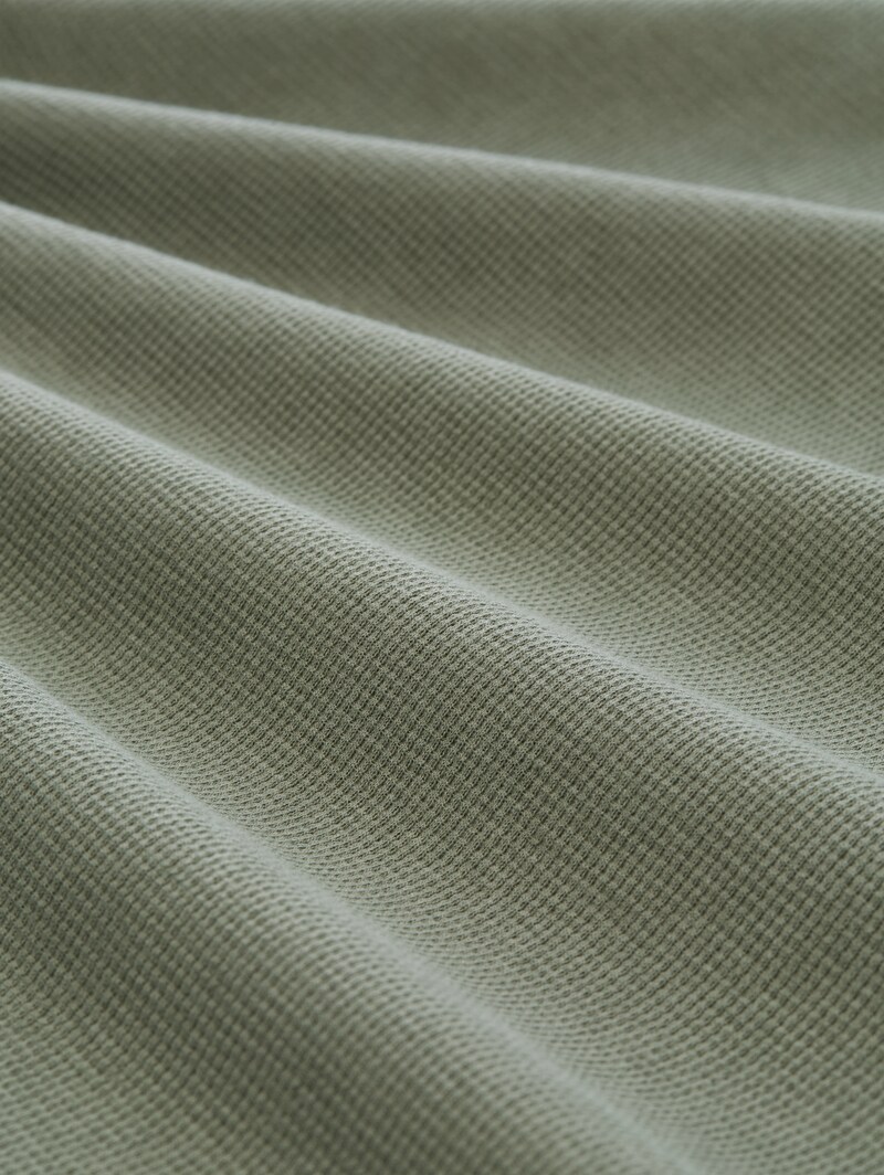 Tom Tailor T-Shirt mit Waffelstruktur - Greyish Shadow Olive