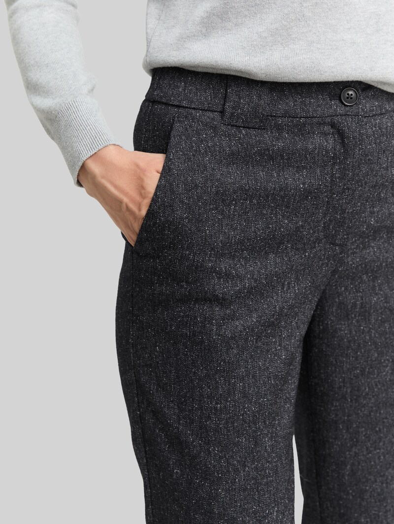 Tom Tailor TTMIA STRAIGHT Hose in Melange-Optik - Lunar Eclipse Blue Structure