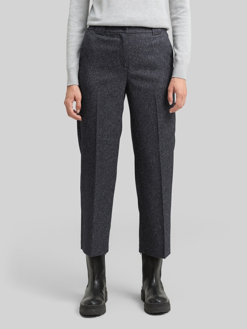 Tom Tailor TTMIA STRAIGHT Hose in Melange-Optik - Lunar Eclipse Blue Structure