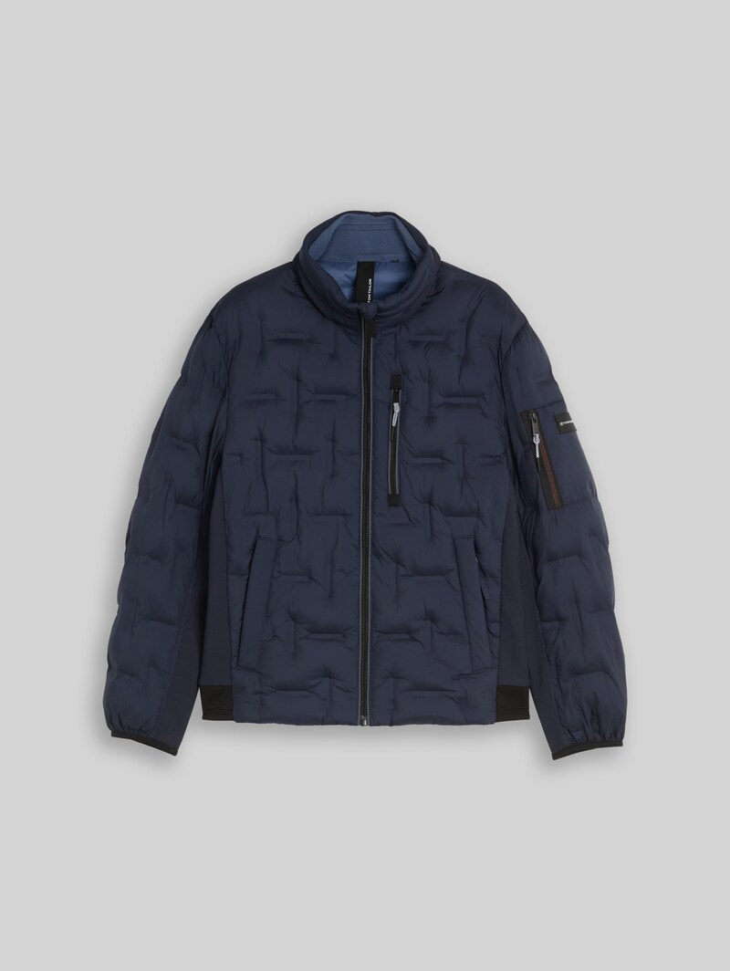 Tom Tailor Hybrid Steppjacke mit verstaubarer Kapuze - Sky Captain Blue