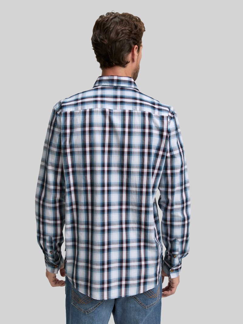 Tom Tailor Regular Fit Hemd mit Karo-Muster - White Blue Shades Check