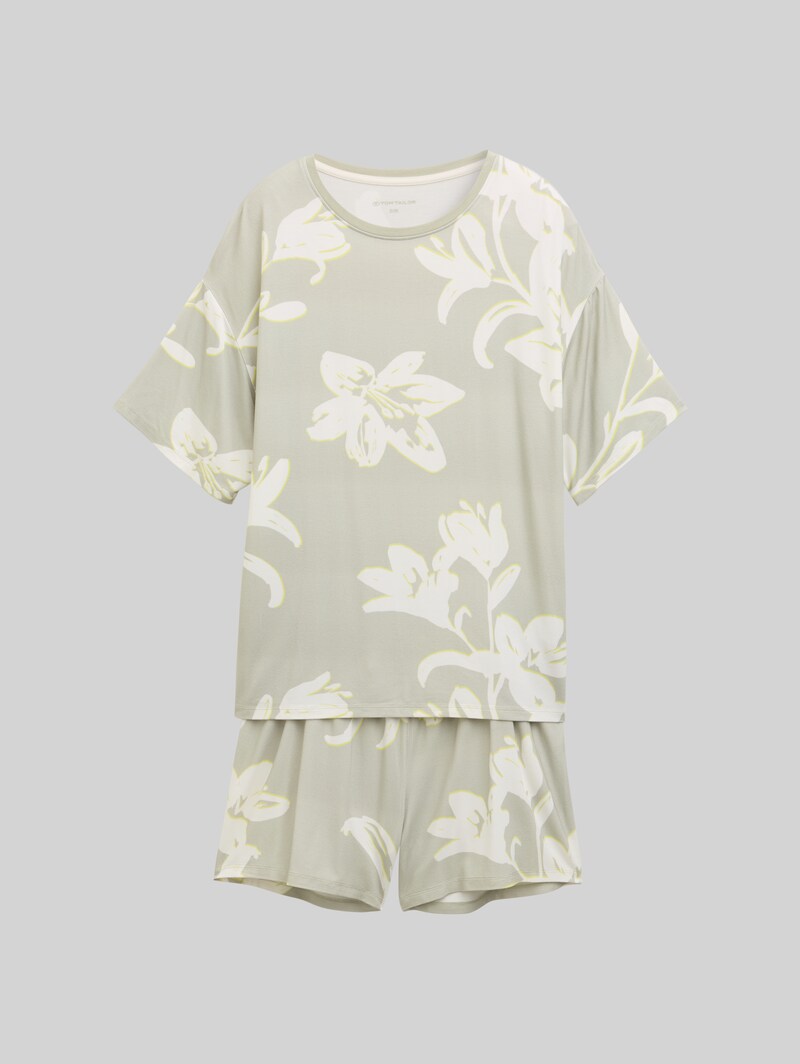 Tom Tailor Pyjama-Set mit Allover-Print - Grün-hell-allover