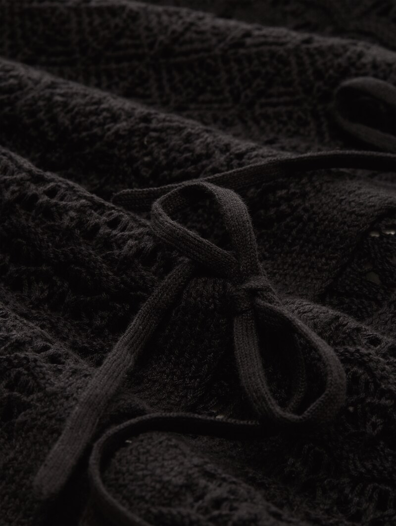 Tom Tailor Strickwesten mit Lochmuster - Deep Black