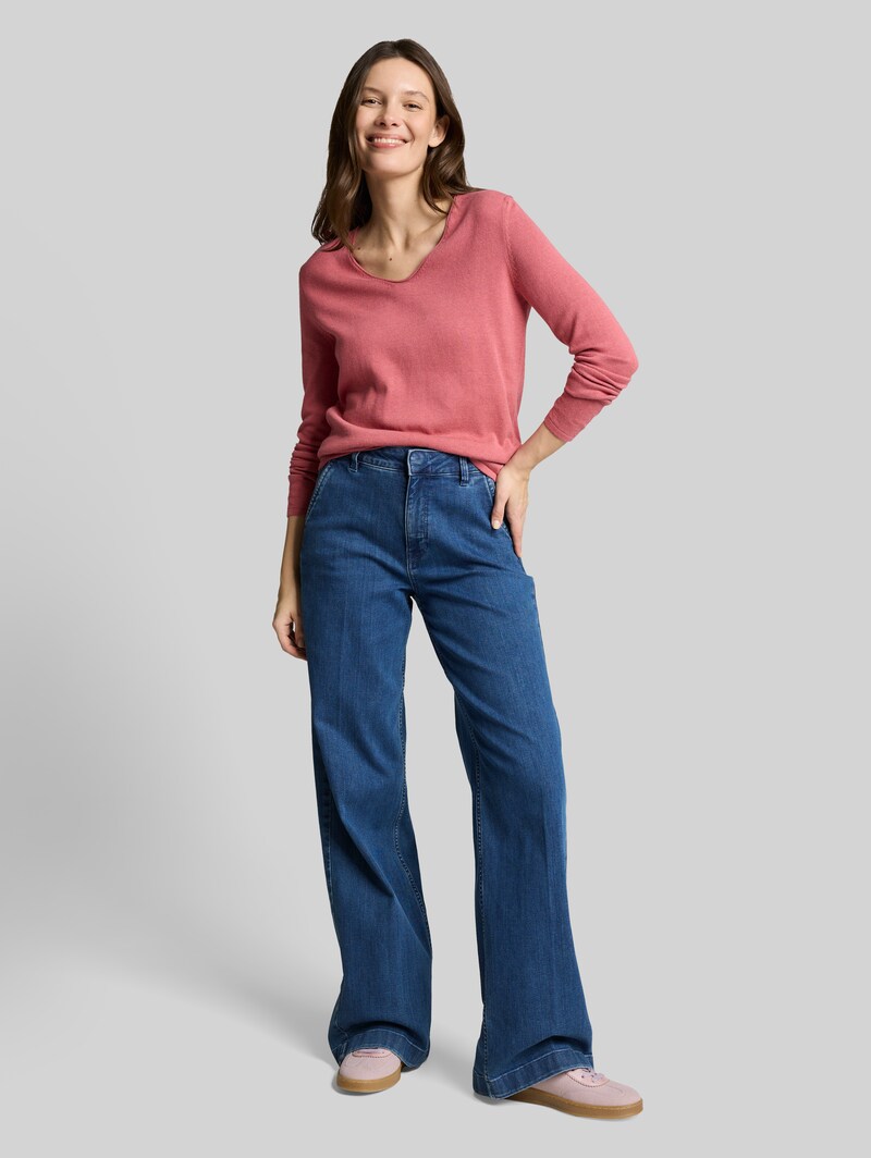 Tom Tailor Pullover mit V-Ausschnitt - Cozy Pink