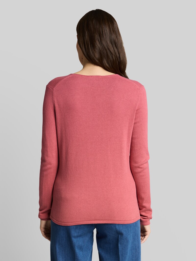 Tom Tailor Pullover mit V-Ausschnitt - Cozy Pink