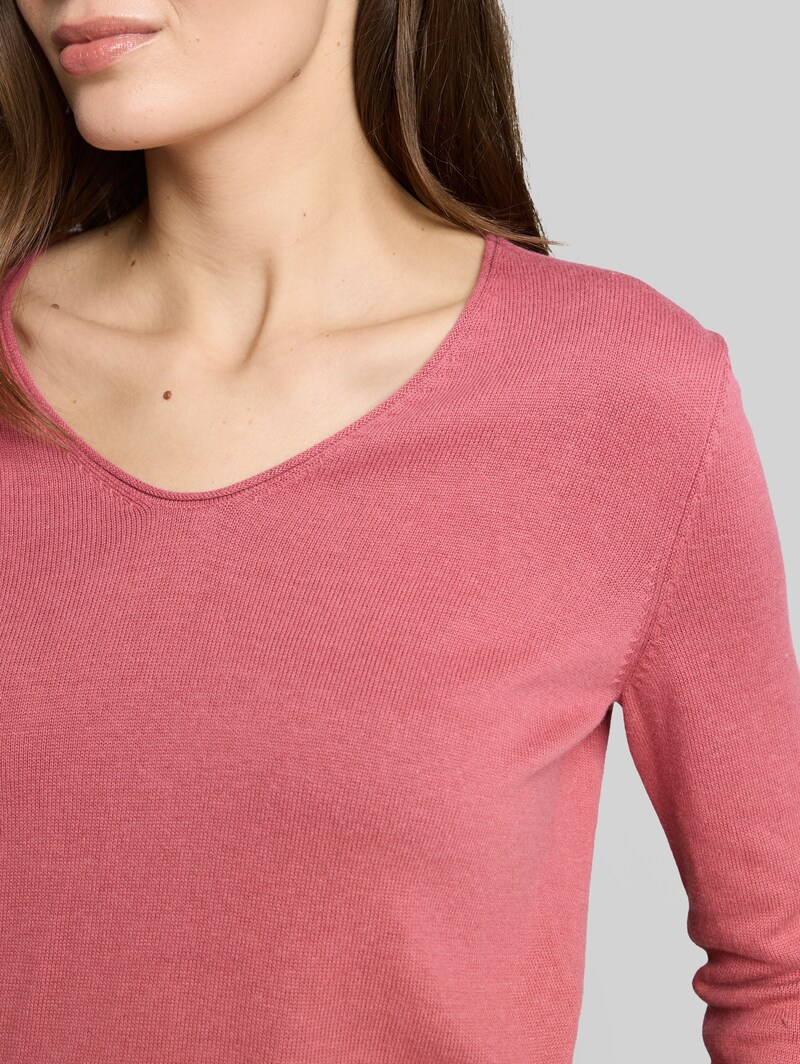 Tom Tailor Pullover mit V-Ausschnitt - Cozy Pink