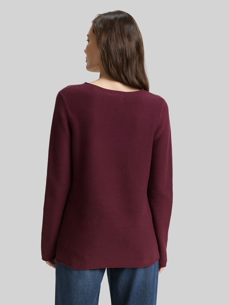 Tom Tailor Strickpullover aus Baumwolle - Bordeaux Red