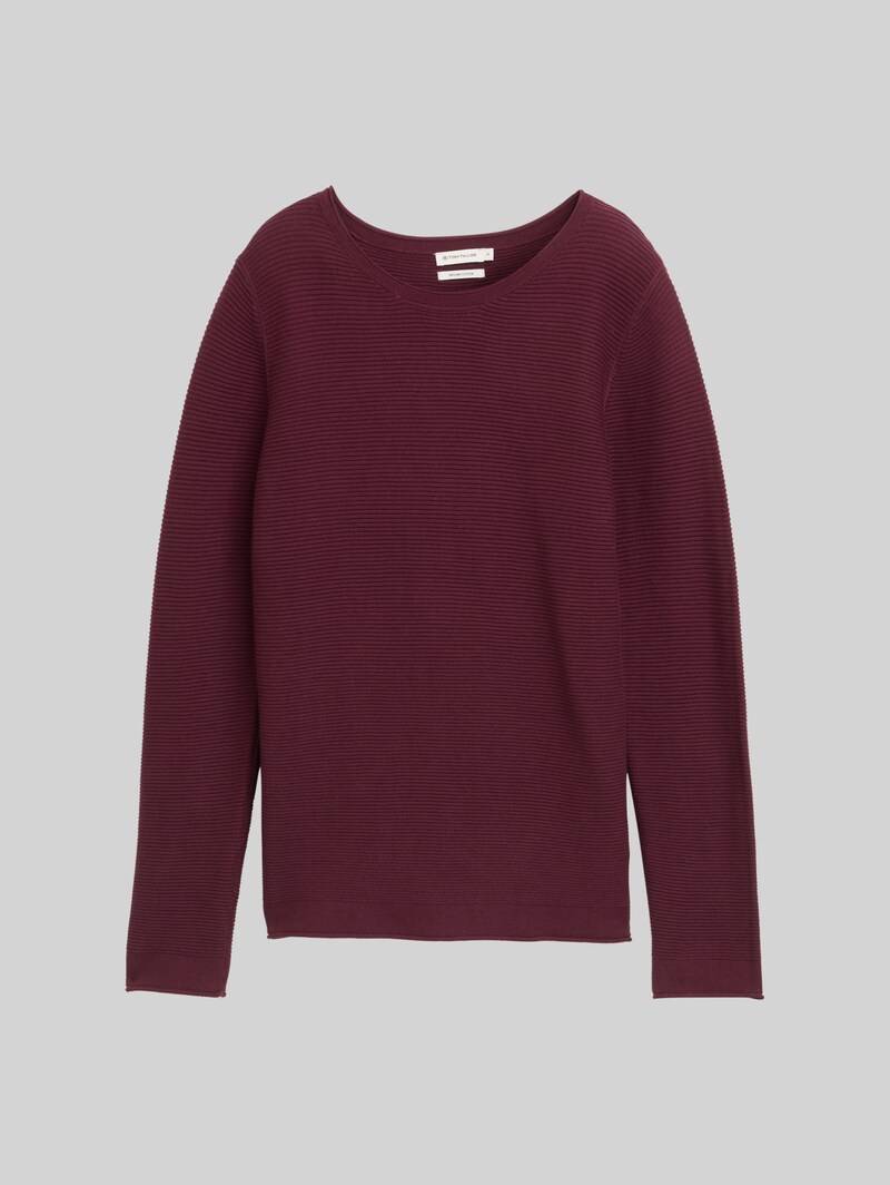 Tom Tailor Strickpullover aus Baumwolle - Bordeaux Red