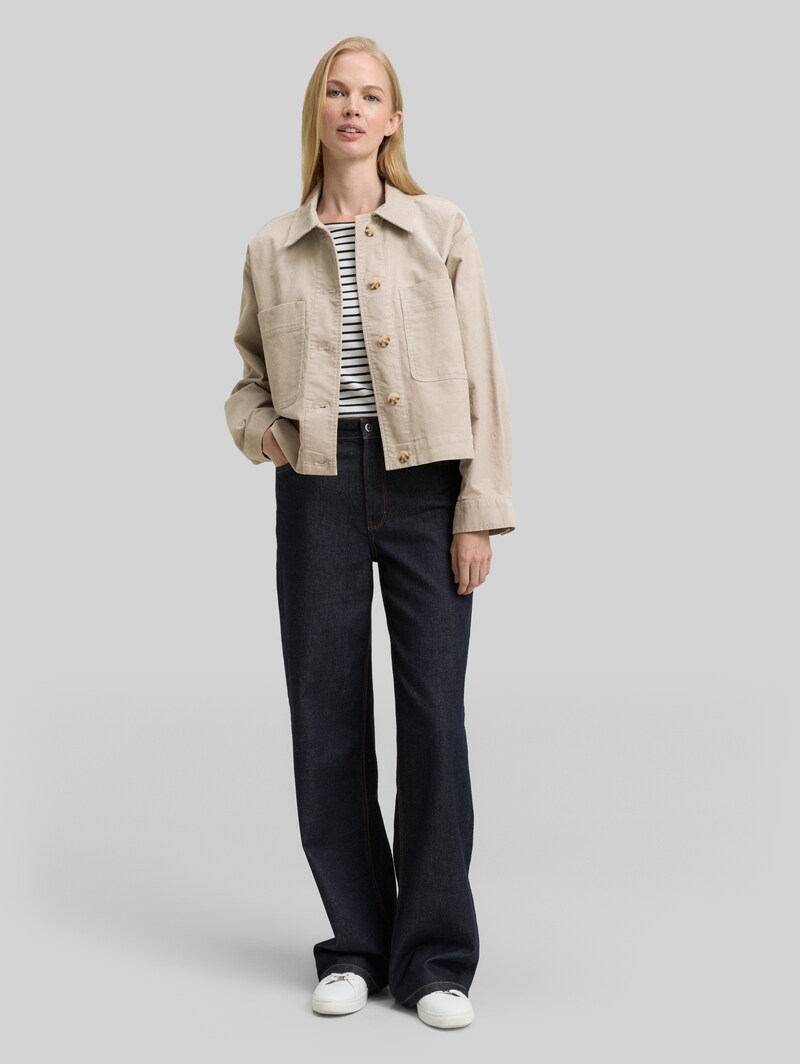 Tom Tailor Oversize Cordjacke - Soft Taupe Grey