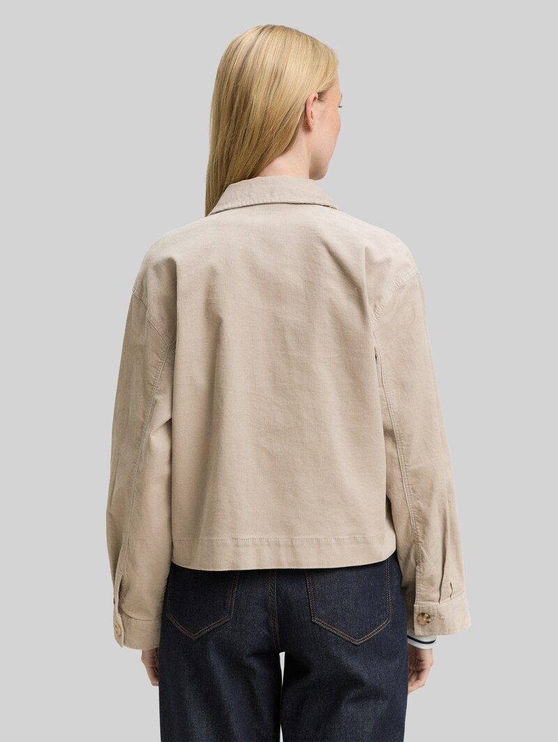 Tom Tailor Oversize Cordjacke - Soft Taupe Grey