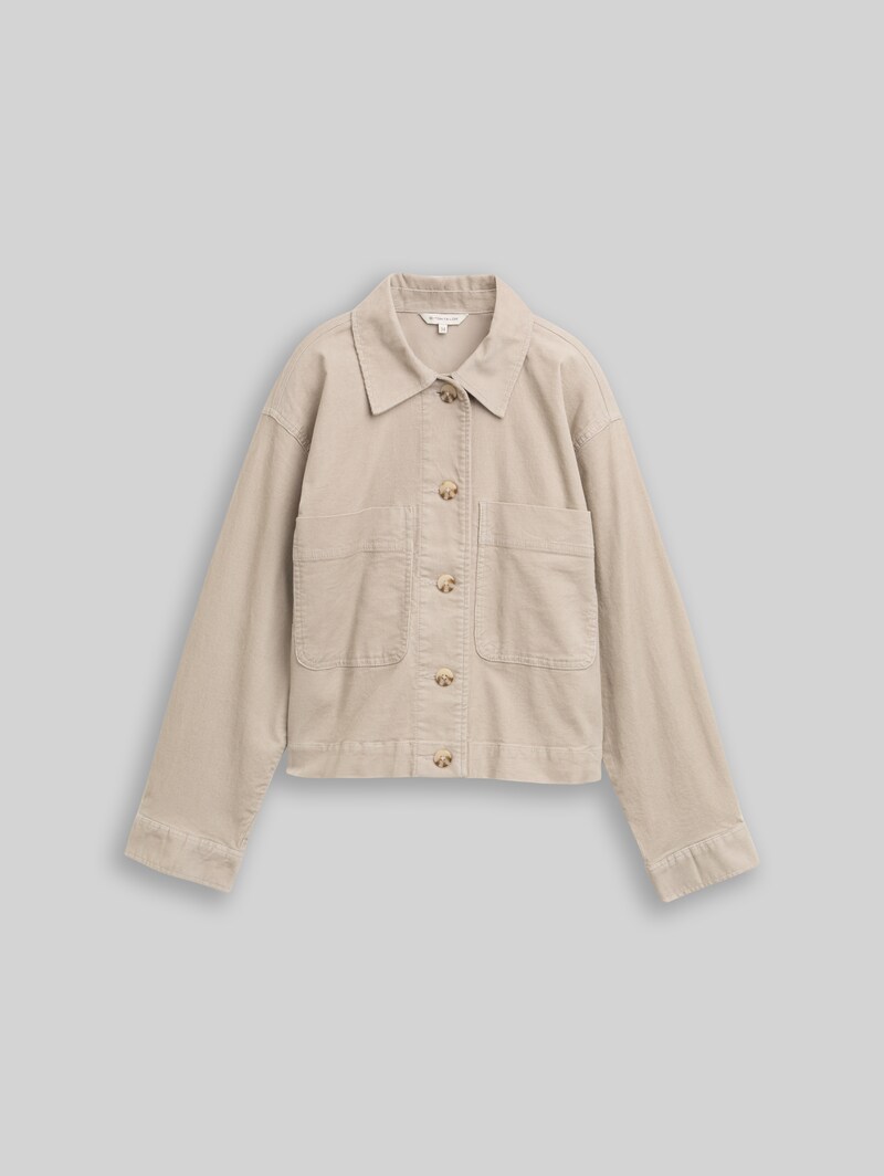 Tom Tailor Oversize Cordjacke - Soft Taupe Grey