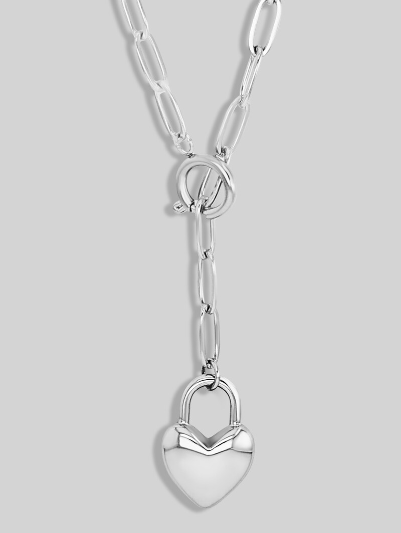 Tom Tailor Halskette mit Herz Anhänger aus Edelstahl silber - Silver