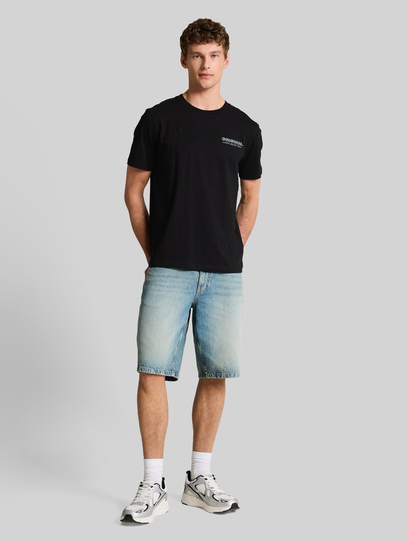 Tom Tailor Basic T-Shirt mit Logo-Print - Deep Sea Black