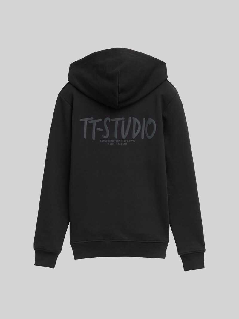 Tom Tailor Hoodie Sweatshirt mit Rückenprint - Heavy Black Tom Tailor Hoodie Sweatshirt mit Rückenprint - Heavy Black