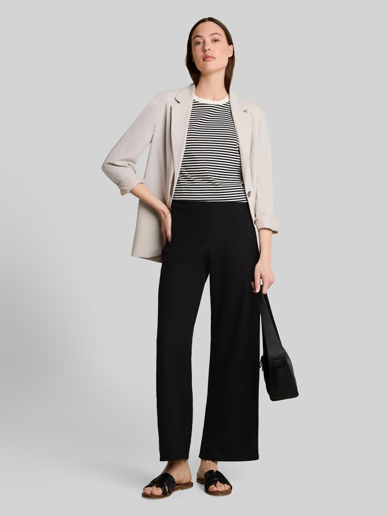 Tom Tailor Wide Leg Strickhose - Deep Black