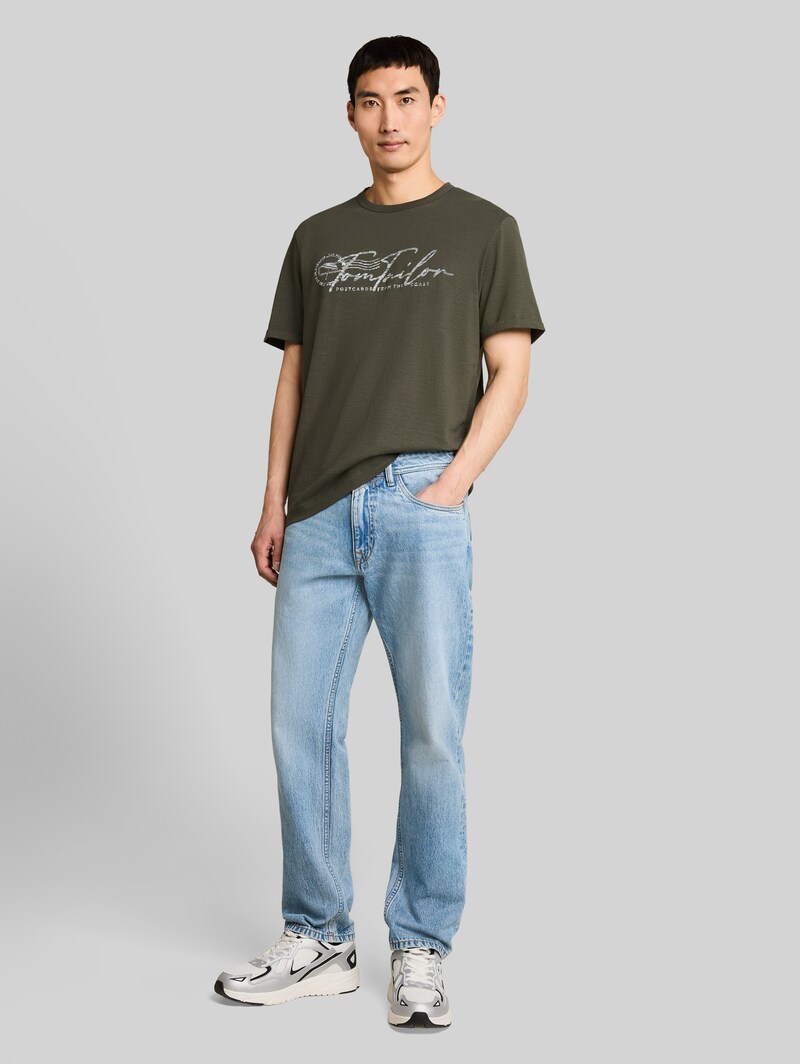 Tom Tailor T-Shirt mit Logo-Print - Deep Leaf Green