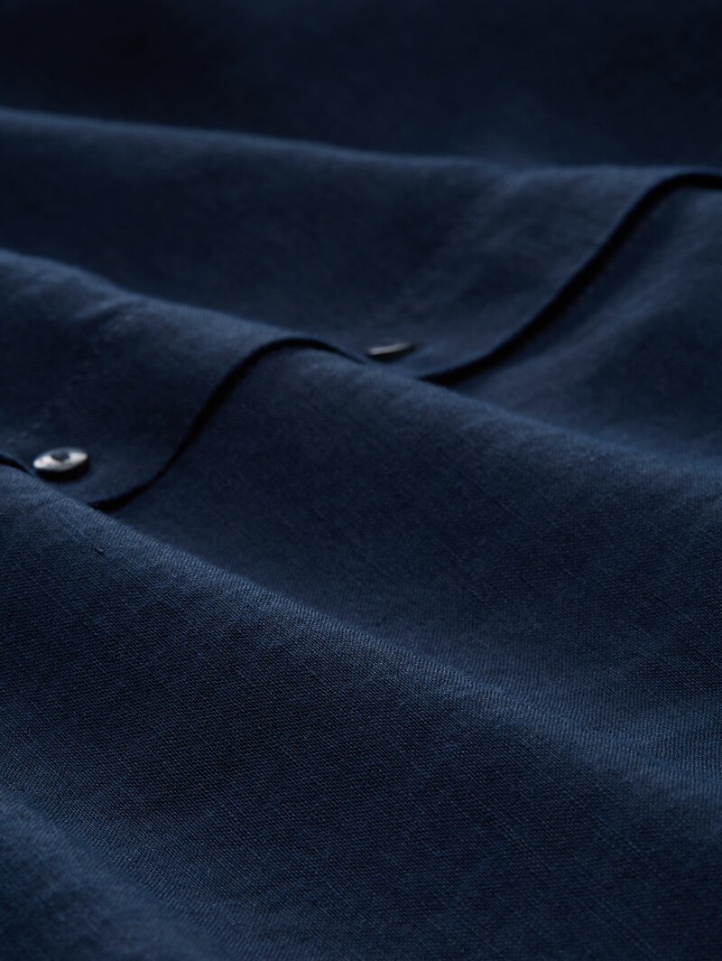 Tom Tailor Blusenkleid mit Leinenanteil - Sky Captain Blue