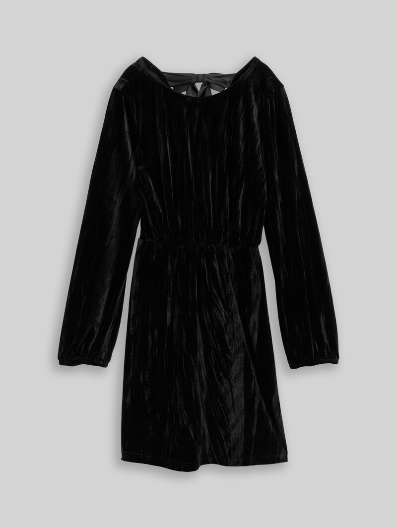 Tom Tailor Mini-Samtkleid mit Schleifen-Detail - Deep Black