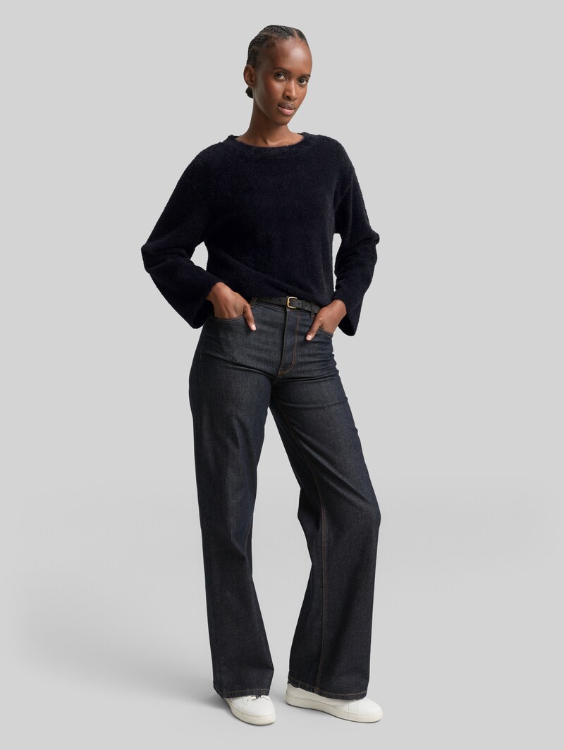 Tom Tailor Strickpullover aus Federgarn - Deep Black