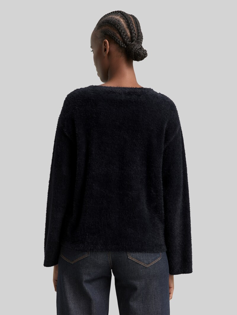 Tom Tailor Strickpullover aus Federgarn - Deep Black