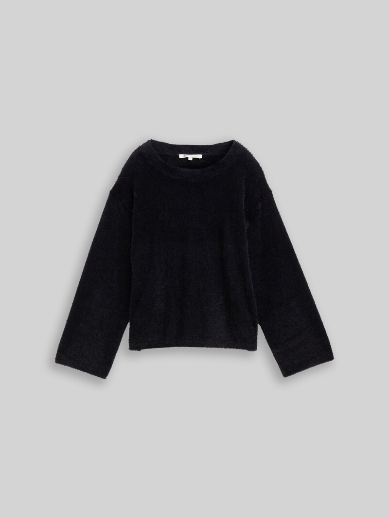 Tom Tailor Strickpullover aus Federgarn - Deep Black