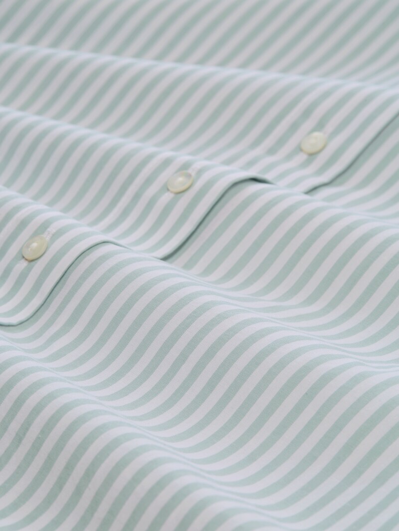 Tom Tailor Popeline Hemdbluse mit 3/4-Arm - Blue Haze White Thin Stripe