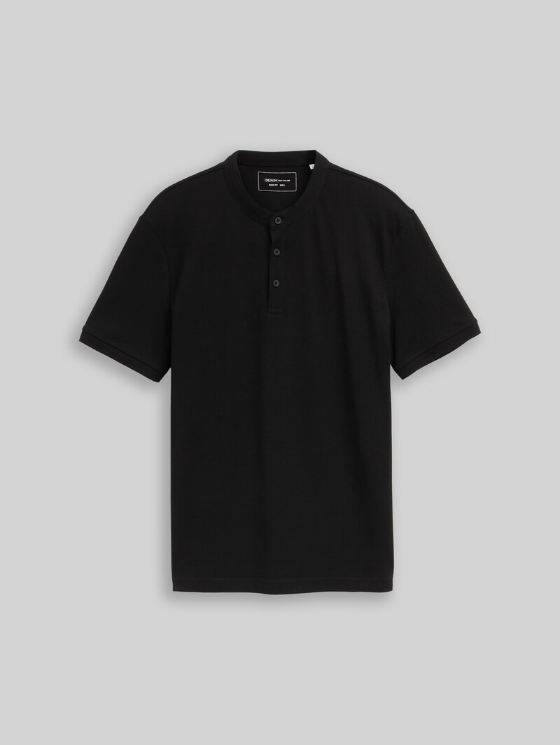 Tom Tailor Piqué Poloshirt mit Stehkragen - Black