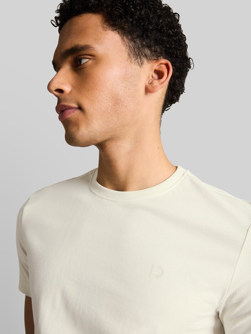 Tom Tailor Slim Fit T-Shirt aus Baumwolle - Greyish White