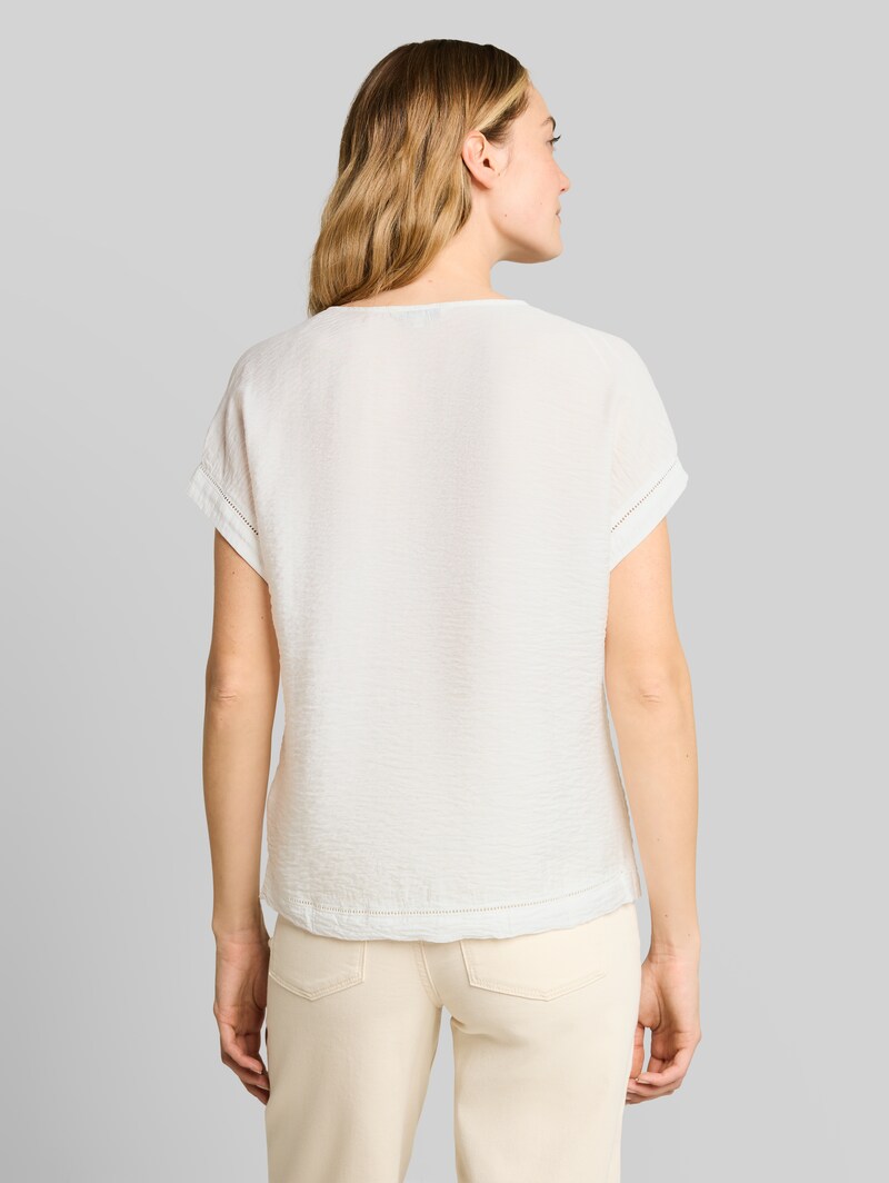 Tom Tailor Loose Fit Bluse mit V-Ausschnitt - Whisper White