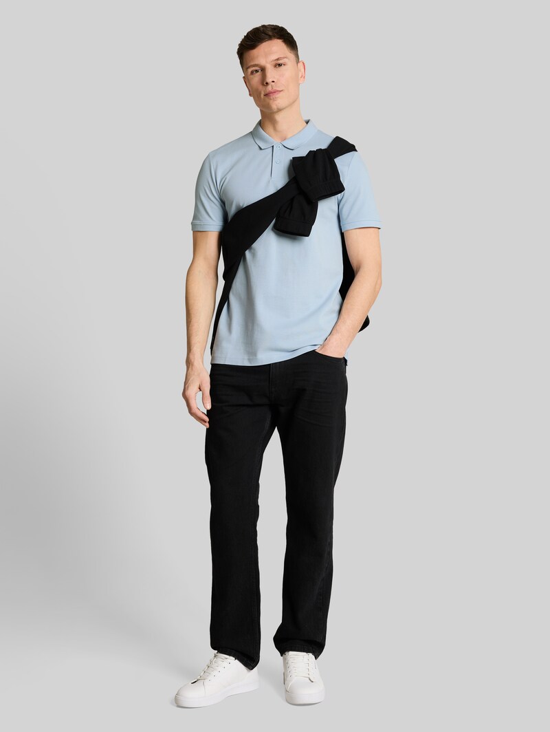 Tom Tailor Piqué Poloshirt aus Baumwolle - Smart Light Blue