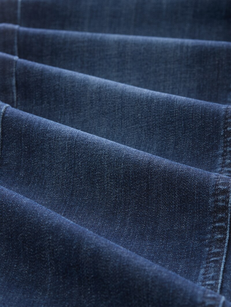 Tom Tailor TTEDDA SLIM Jeans mit Leo-Print im Umschlag - Dark Blue Denim