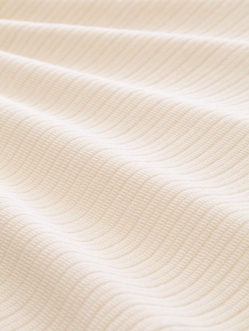Tom Tailor Strick-Poloshirt aus Baumwolle - Gardenia White