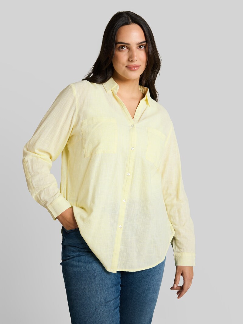 Tom Tailor Plus Size - Bluse mit Brusttaschen - Soft Lemon Tom Tailor Plus Size - Bluse mit Brusttaschen - Soft Lemon
