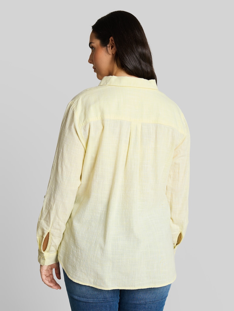 Tom Tailor Plus Size - Bluse mit Brusttaschen - Soft Lemon