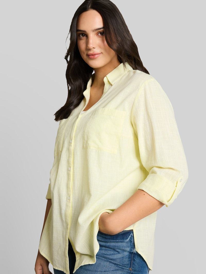Tom Tailor Plus Size - Bluse mit Brusttaschen - Soft Lemon