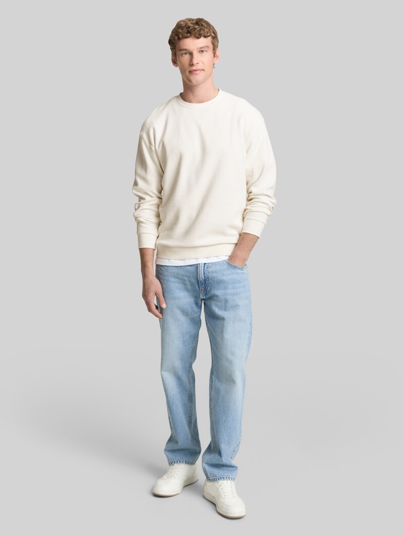 Tom Tailor Sweatshirt aus Baumwolle - Wool White