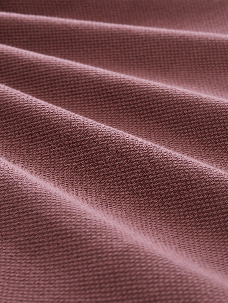 Tom Tailor Piqué Strick-Poloshirt aus Baumwolle - Rose Taupe