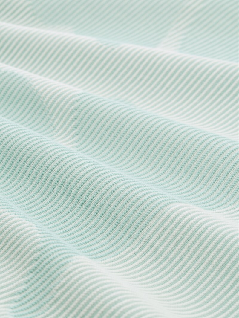 Tom Tailor Strickpullover aus Baumwolle - Mint Ginko Structure Stripe