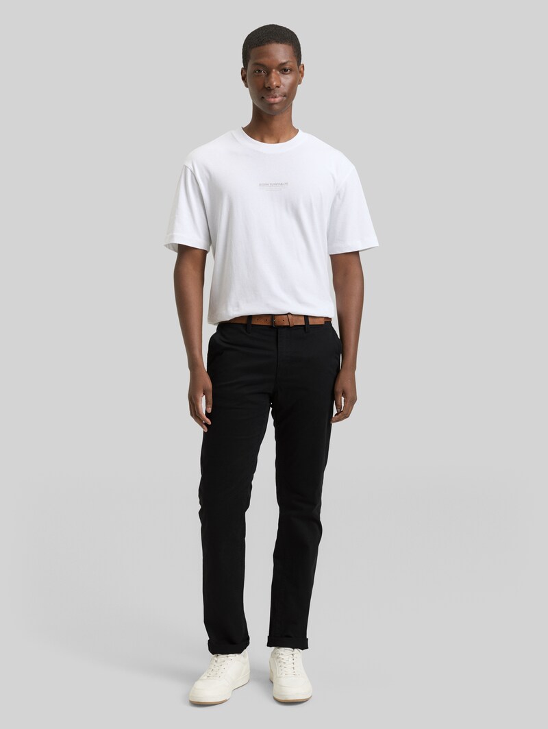 Tom Tailor Slim Chino Hose mit Gürtel - Black