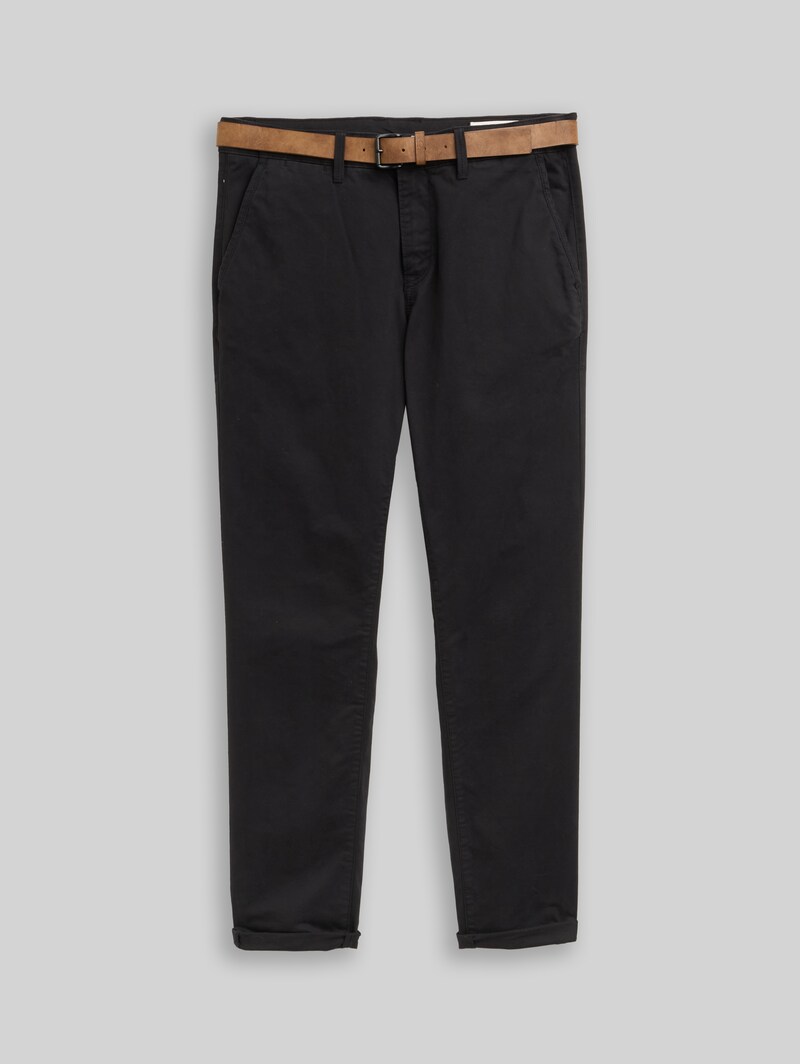 Tom Tailor Slim Chino Hose mit Gürtel - Black
