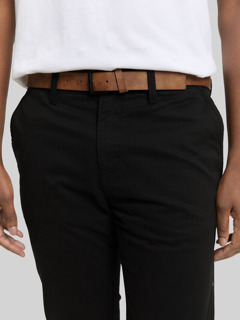 Tom Tailor Slim Chino Hose mit Gürtel - Black