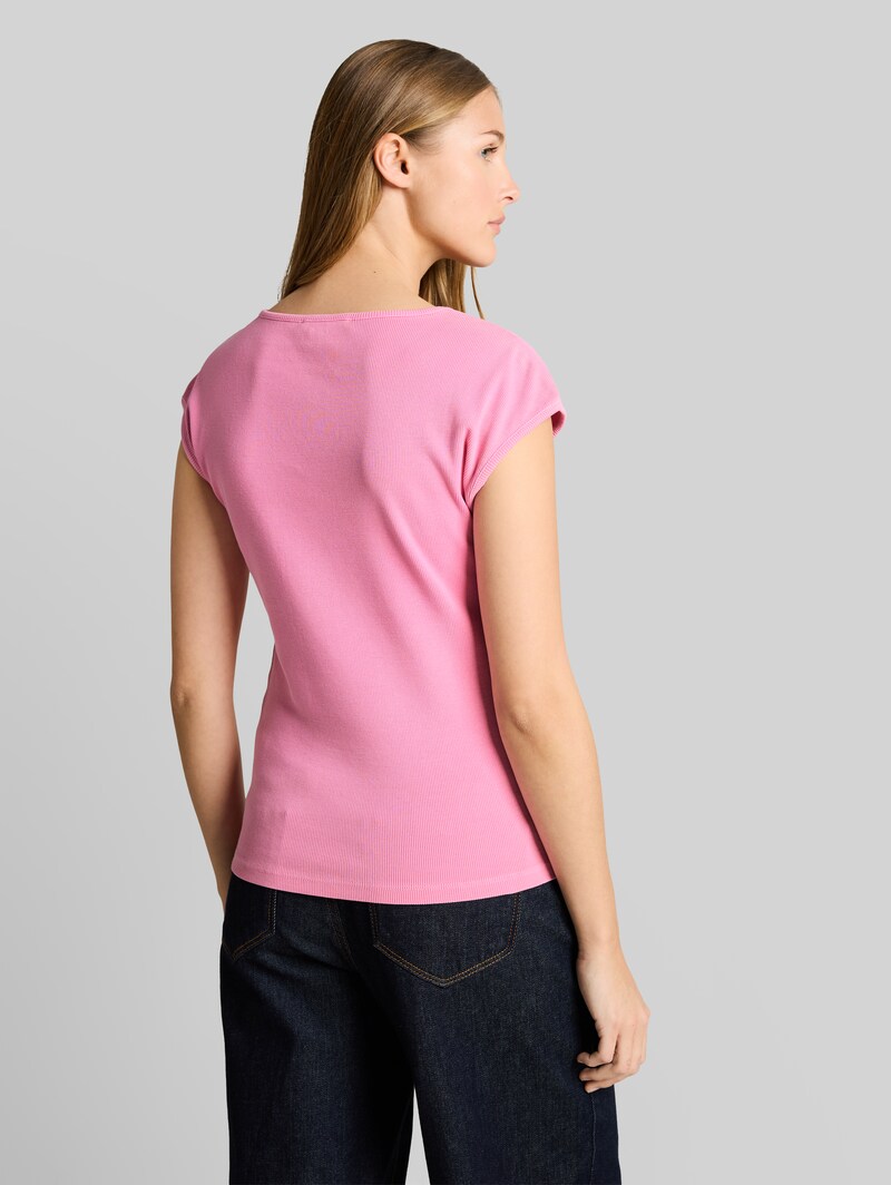 Tom Tailor Slim Fit T-Shirt mit Rippstruktur - Soft Blush Rose