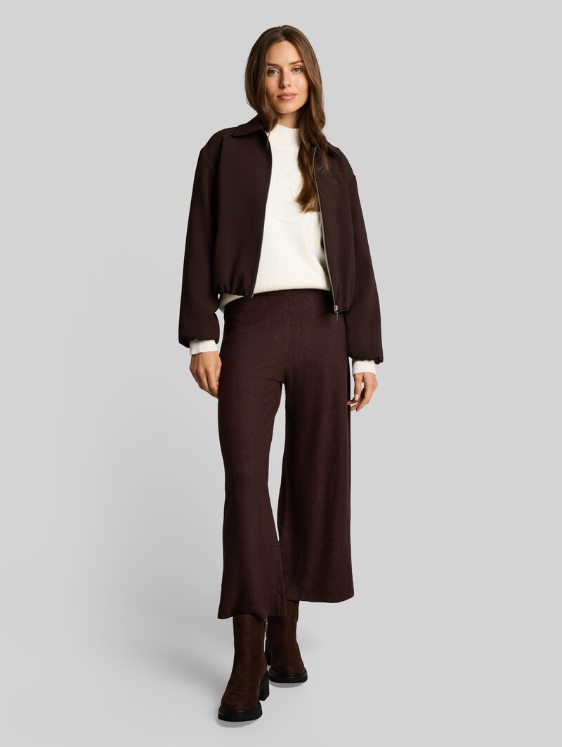 Tom Tailor Wide Leg Strickhose - Java Dark Brown Melange