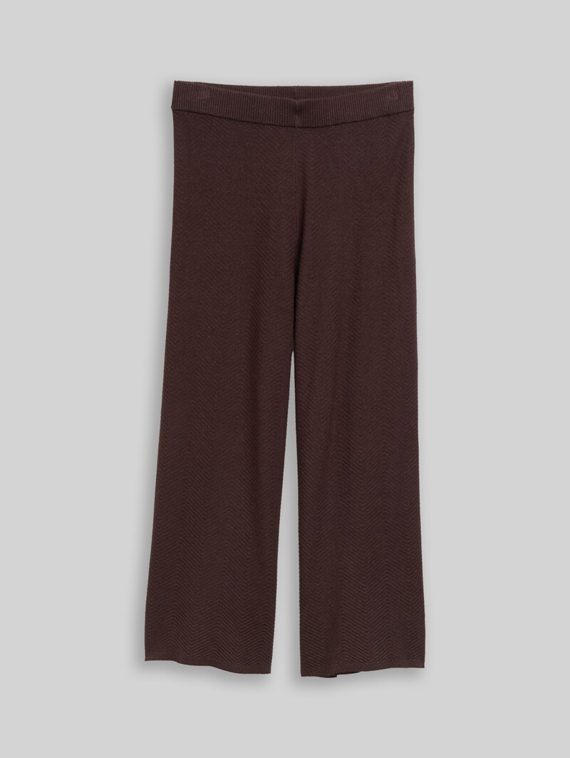 Tom Tailor Wide Leg Strickhose - Java Dark Brown Melange