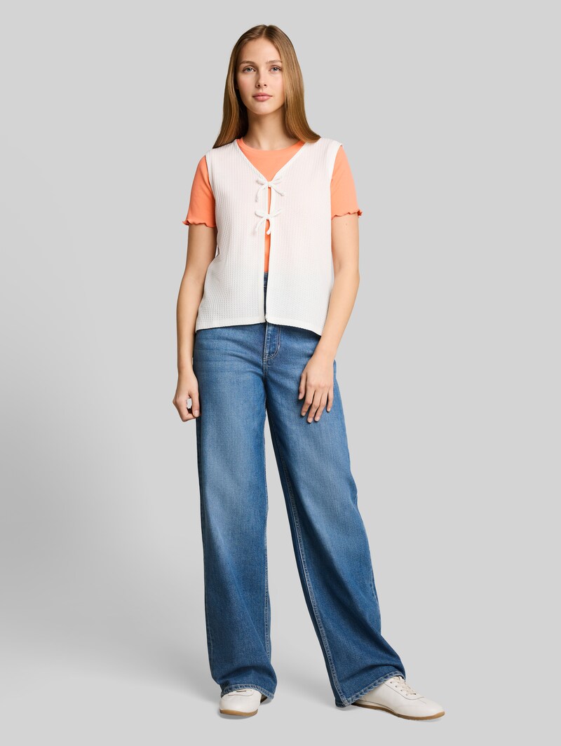 Tom Tailor Top mit Schleifen-Details - Off White