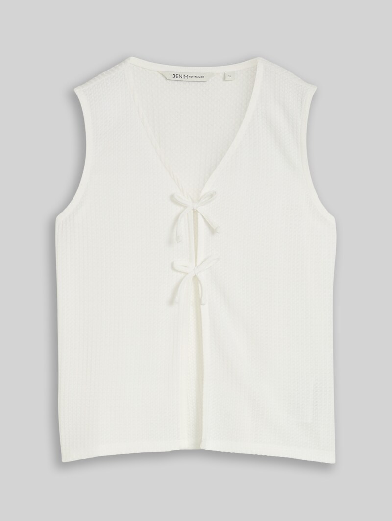 Tom Tailor Top mit Schleifen-Details - Off White