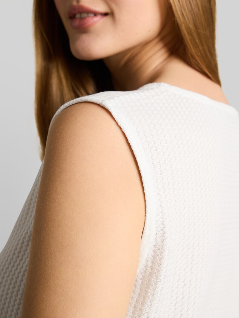 Tom Tailor Top mit Schleifen-Details - Off White
